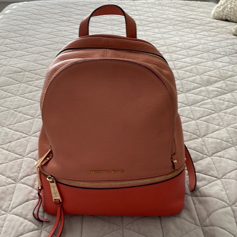 All pebble leather backpack.